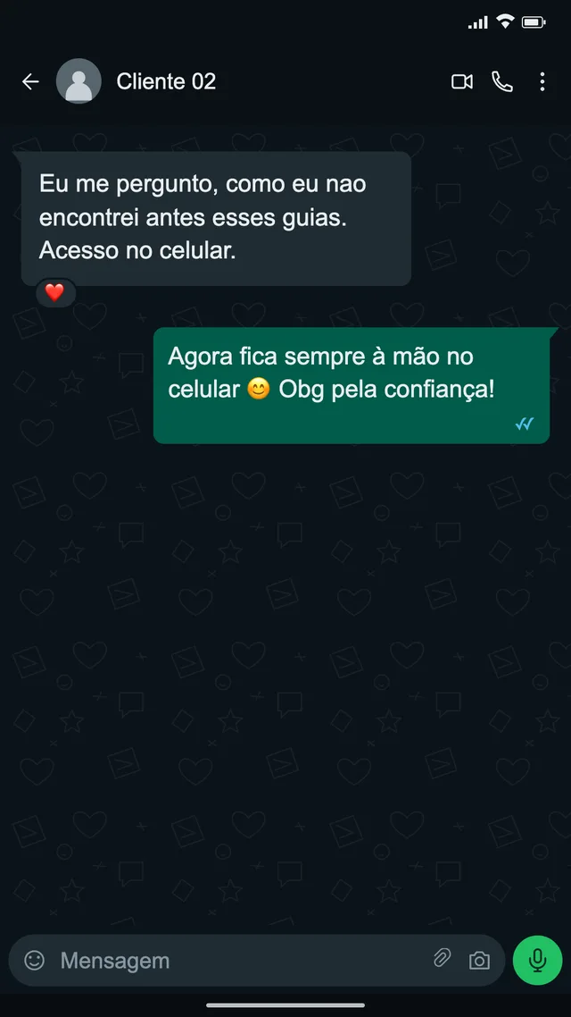 Depoimento enviado · Cliente 02