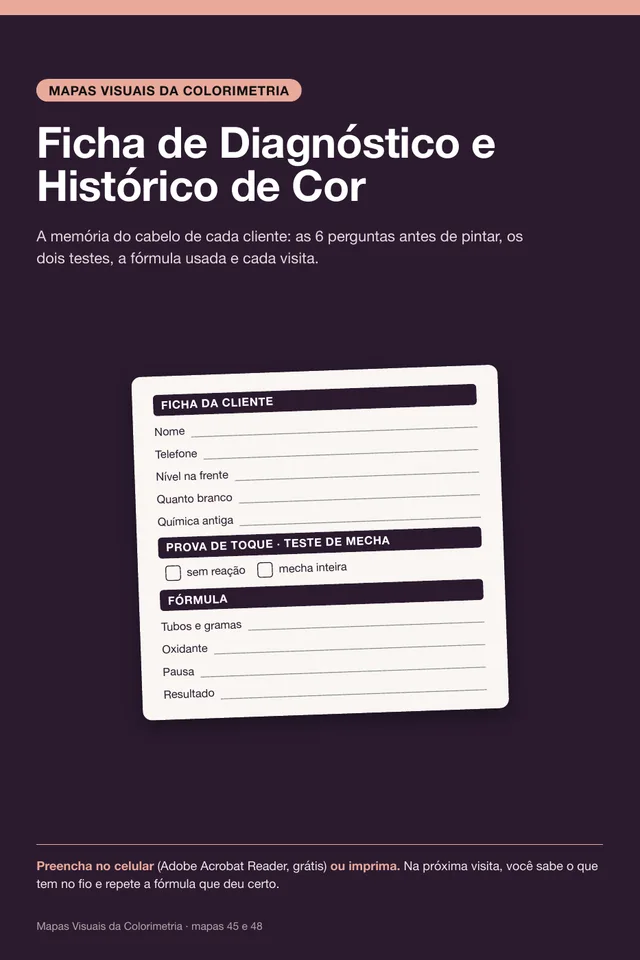 Ficha de Diagnóstico e Histórico de Cor